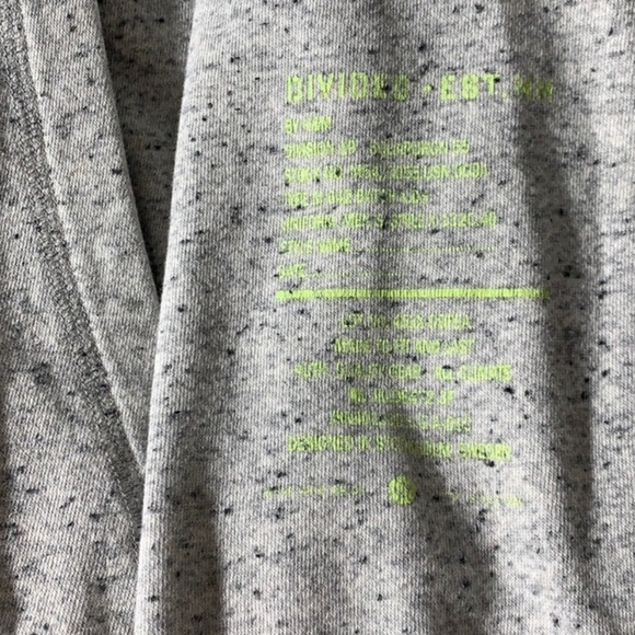 Divided H&M Hooded Grey neon Swagger Sweatshirt large - Picture 5 of 7